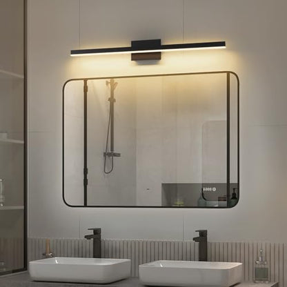 Joossnwell Bathroom Vanity Light Black Dimmable 5CCT Bathroom Lighting FIixtures Over Mirror 39.37 Inch Modern Vanity Light bar Led Bath Light ETL Certificated - color: Black, size: 39.37 Inch Long