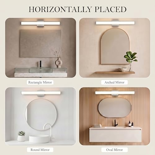 URSOLA 36" Modern LED Bathroom Light Fixtures, Chrome 3CCT Dimmable Bathroom Vanity Light Over Mirror, Bathroom Vanity Bath Bar Lights with Double Layer Acrylic Shade - color: Chrome, size: 36inch