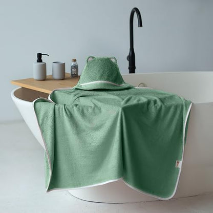 Premium Toddler Towels with Hood - Extra Soft Rayon from Bamboo Toddler Bath Towel (Green) - color: Green