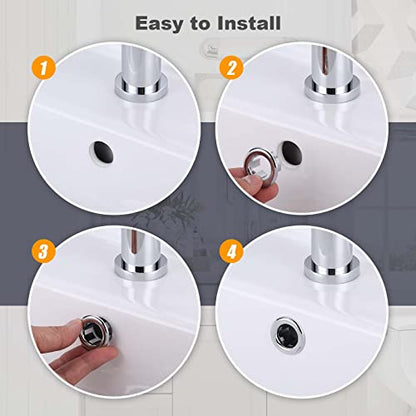 2 Pack Sink Overflow Ring, ARCORA Bathroom Kitchen Sink Basin Trim Overflow Cover Hole Insert Cap Chrome - color: Chrome-2 Pack