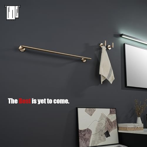 JQK Champagne Bronze Towel Bar, 27 Inch 304 Stainless Steel Thicken 0.8mm Towel Rack Bathroom, Towel Holder Wall Mount, Useable Length 24 Inch, TB110L24-CB - color: Champagne Bronze, size: 27 Inch