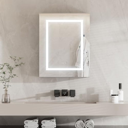 Black Medicine Cabinet with Led Lights,Lighted Medicine Cabinet with Mirror,Mirror Cabinet with 3 Storage Shelf Wall Mounted, Medicine Cabinet with Defogger,24x30Inch - size: 24x30-Black