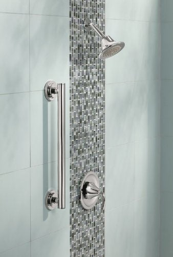 Moen YG0712CH Bathroom Safety 12-Inch Stainless Steel Modern Bathroom Grab Bar, Chrome - color: Chrome, size: 12 Inch