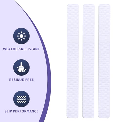 24 PCS Non Slip Bathtub Stickers with Strong Adhesive, Anti Slip Shower Stickers Safety for Bath Tub, Shower Floor, Stairs, Ladders, Rectangle