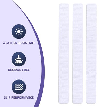 24 PCS Non Slip Bathtub Stickers with Strong Adhesive, Anti Slip Shower Stickers Safety for Bath Tub, Shower Floor, Stairs, Ladders, Rectangle