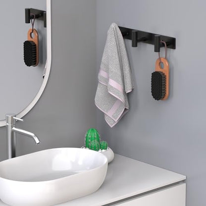 HUFEEOH Coat Hooks Wall Mount, Stainless Steel 3 Hooks Towel Hooks Black T Shaped Coat Hanger Wall Mount, Heavy Duty Wall Hooks Purse Rack for Hanging - color: Black, size: 1 Pack "T" shape 3 hooks
