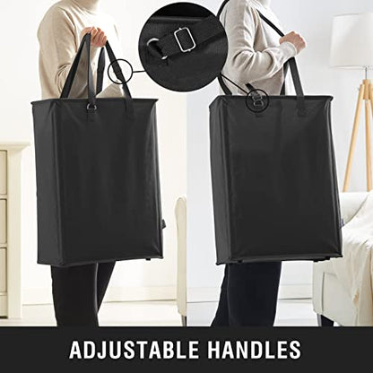 45L Slim Laundry Hamper with Adjustable Long Handles & Mesh Top, Black 2PCS | Small Laundry Baskets with Mesh Top, Narrow Dirty Clothes Hamper for Bedroom, Closet, and Bathroom - color: Black, size: 45L X 2