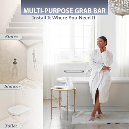 Grab Bar for Bathtub Shower - 1.5" Dia. / Stairs Bed Toilet Bathroom / Stand Assist & Safety Handrail / 304 Stainless Steel / Smooth Grip / 24" - color: Stainless Steel, size: 24 in. Smooth Grip