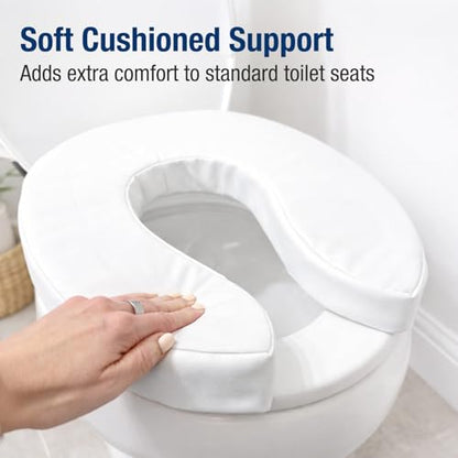 DMI Raised Toilet Seat Toilet, Toilet Seat Riser, Seat Cushion and Toilet Seat Cover to Add Extra Padding to the Toilet Seat while Relieving Pressure, 2 Inch Pad, White - size: 2 Inch (Pack of 1)