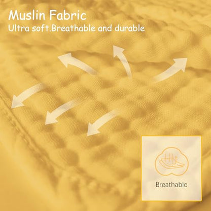 Lovely Care 12 Pack Muslin Burp Cloths 100% Cotton Muslin Cloths Large 20''x10'' Extra Soft and Absorbent Baby Burping Cloth - Honey - color: Honey, size: 10x20 Inch (Pack of 12)