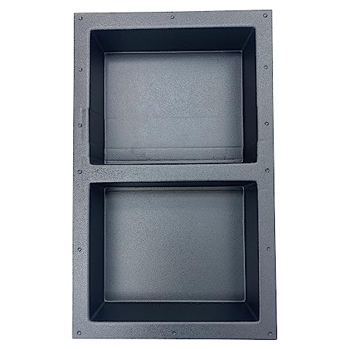 Ready-to-Tile Rectangular Shower Niche – 28" x 17" Double Equal Shelves – Made in USA – Recessed Bathroom Storage - size: 28" x 17" Double Equal Shelves (USA)