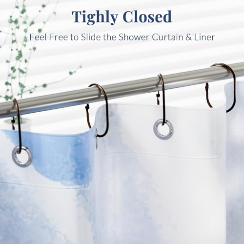 Bathway Shower Curtain Rings, Shower Curtain Hooks Bronze Curtain Rings 12 Pcs Anti-Drop Shower Rings for Curtain, Metal Shower Curtain Rings Rust Proof, Shower Hooks for Shower Curtain Rod - color: Bronze, style: Modern Oval