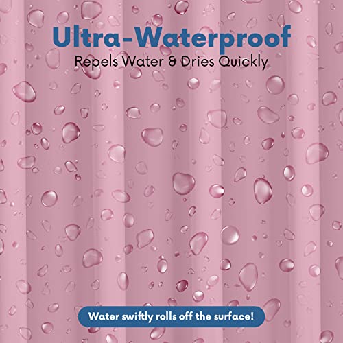 No Smell Shower Curtain Liner 72x72 Pink - PEVA Plastic Shower Curtain for Bathroom, PVC-Free Waterproof Pink Shower Liner with Metal Grommets and Magnet-Weighted Bottom Hem - Washable Liner - color: Pink