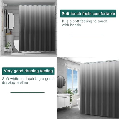 Shower Curtain Liner, 100% Waterproof Peva Shower Curtains with 3 Duty Heavy Bottom Magnets and 12 Rust Proof Grommets, 72x72 Weighted Shower Liner for Shower Stall, Bathtubs - color: Gradient Grey