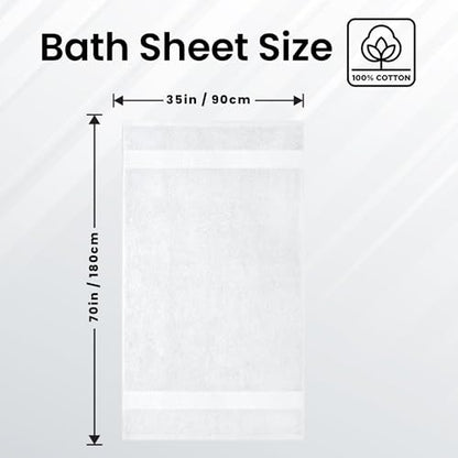Infinitee Xclusives – Luxury Bath Sheets Towels – 1 Pack 600 GSM (35X70 Inches) – 100% Ring Spun Cotton Large Bath Towels for Bathroom (Brilliant White, Bath Sheets - Pack 1) - color: Brilliant White, size: Bath Sheet - 1 Pack