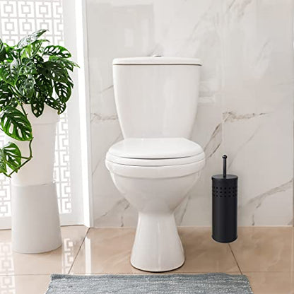 Blue Donuts Toilet Plunger with Holder for Bathroom, Multi Drain Suitable Also for Bathtubs, Quick Dry, Black - color: Black