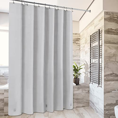 Barossa Design Shower Curtain Liner Standard Size, Silver Gray | Premium PEVA, BPA & PVC Free, No Chemical Smell, Metal Grommets, Lightweight Shower Curtain with 3 Magnets for Bathroom - color: Gray Silver, size: 72"W x 72"L (Pack of 1)