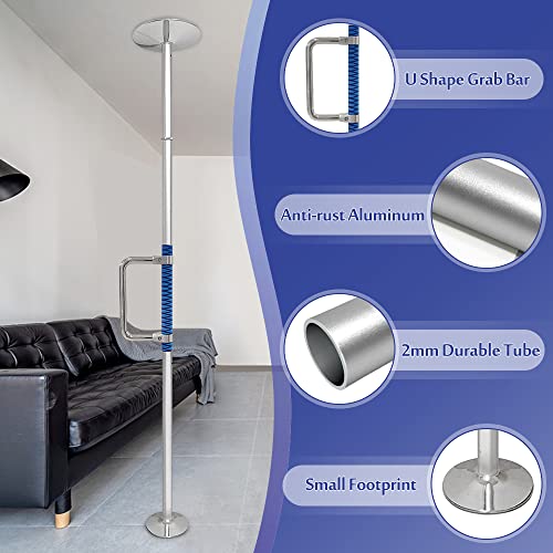 Transfer Pole Security Grab Bar Floor to Ceiling Bed Pole for Elderly Disabled Standing Aids Toilet Safety Rails Heavy Duty Handle Handicap Medical Freestanding Pole Adjustable Transfer Support Bar