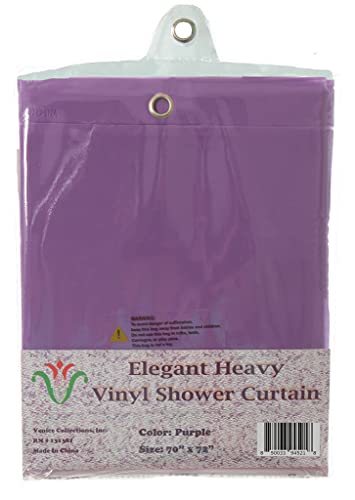 Elegant Heavy Duty Vinyl Shower Curtain Liner with 12 Metal Grommets Purple - color: Purple
