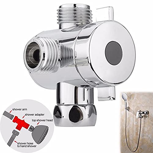Shower Arm Holder for Handheld Shower Head, Adjustable Mount Bracket, G 1/2 3-Way Shower Arm Adapter with Swivel Ball,Universal Mount,Tee without socket(abs) - color: Tee without socket(ABS)