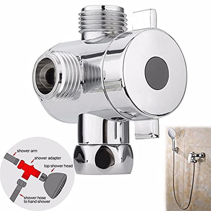 Shower Arm Holder for Handheld Shower Head, Adjustable Mount Bracket, G 1/2 3-Way Shower Arm Adapter with Swivel Ball,Universal Mount,Tee without socket(abs) - color: Tee without socket(ABS)