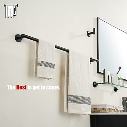 JQK Black Bath Towel Bar, 30 Inch 304 Stainless Steel Thicken 0.8mm Towel Rack Bathroom, Towel Holder Matte Black Wall Mount, Useable Length 27 Inch, TB110L27-PB - color: Black, size: 30.15 Inch