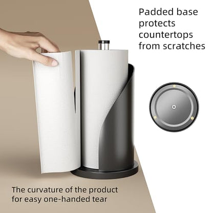 Toilet Paper Towel Holder, Stainless Steel Freestanding Bathroom Tissue Organizer, Rolls Storage Holder, Paper Towel Dispenser for Bathroom Kitchen (Black S) - color: Black S