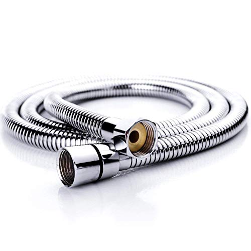 SR SUN RISE 1.5 Meters/59 Inches/4.9 Ft. Flexible 304 Stainless Steel Replacement Shower Hose Extra Long with Brass Fittings. Explosion-Proof. Chrome - size: 1.5 m
