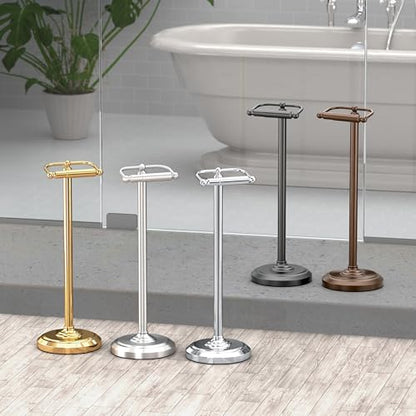 Gatco 1436MX Toilet Paper Holder Stand, Weighted Base, Matte Black, Freestanding Bathroom Floor Stand, 22 Inch - color: Matte Black
