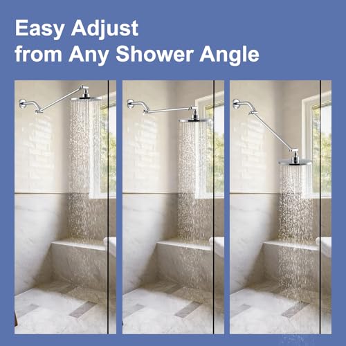 OFFO Shower Head Extension Arm, 16 in Shower Extension Arm with Locking Nut, Adjustable Shower Arm Extender, G1/2 Connector for Fixed Shower Head & Handheld Showerhead, Chrome - color: Chrome, style: 16 in