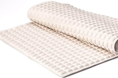 BOWERBIRD Premium Comfort & Safety Bathtub Mat: 800+ Air-Filled Cells for Cloud-Like Softness & Cushioned Support | Non-Slip Design for Sensitive Feet, Reduces Fatigue, Natural Rubber (Cream - color: Cream