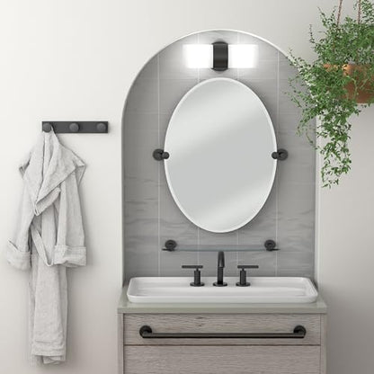 Gatco 4632MX Glam Towel Ring, Matte Black | Wall Mounted 6.5"W Towel Holder Ring for Bathroom - color: Matte Black