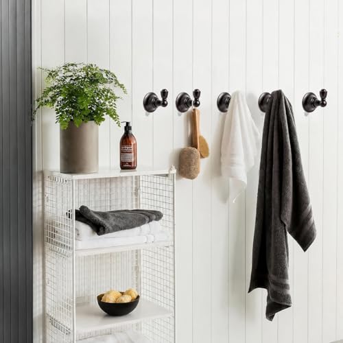 4 Pack 2-3/4inch Oil Rubbed Bronze Robe Hooks | Solid Zinc Alloy | Wall Mounted | Coat Hooks | Hooks Wall Mounted Robe Hooks | For organization in bathrooms entrances. - color: Oil Rubbed Bronze