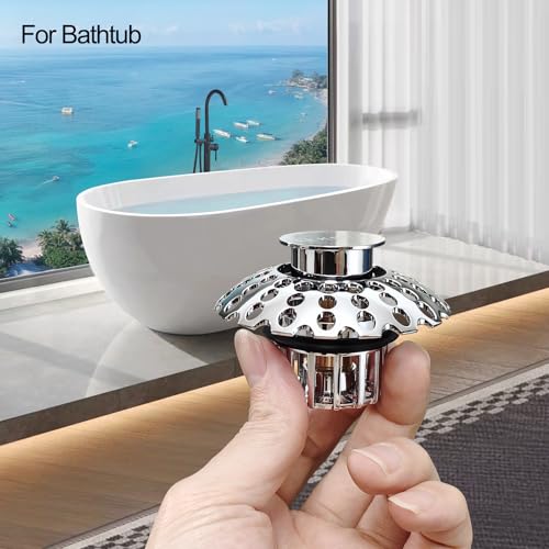 LEKEYE Tub Stopper | Shower Drain Hair Catcher | Bathroom Bathtub Plug | Pop Up Bathtub Drain Stopper for 1-1/2" to 1-3/4" Bath Drain Hole - style: 2070