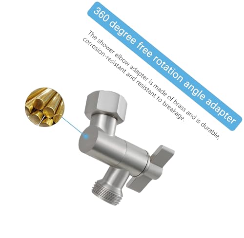 metal shower head elbow adapter, adjustable shower head extension adapter, shower arm extension, wall mounted (BN brushed nickel) - color: BN wire drawing