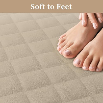 Yolife Bathtub Shower Mat Non Slip, Natural Rubber Bath Tub Floor Liner Mats with Strong Suction Cups for Inside Shower Bathroom, Machine Washable, Soft on Feet, 27.5 x 17 Inch, Brown - color: Brown