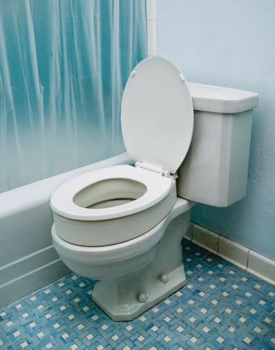 Essential Medical Supply Toilet Seat Riser for Elongated Bowl with 3.5" Rise - 19 x 14 x 3.5 Inch, Elevating and Raising Toilet Seat for Seniors, Adults and The Elderly with 300lb Weight Capacity
