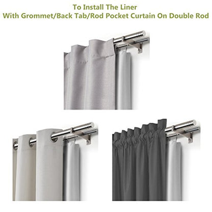 DriftAway Thermal Insulated Blackout Curtain Liner 2 Panels Each Liner Size 50 Inch by 80 Inch Rings Included - size: 50"W x 80"L (Pack of 2)