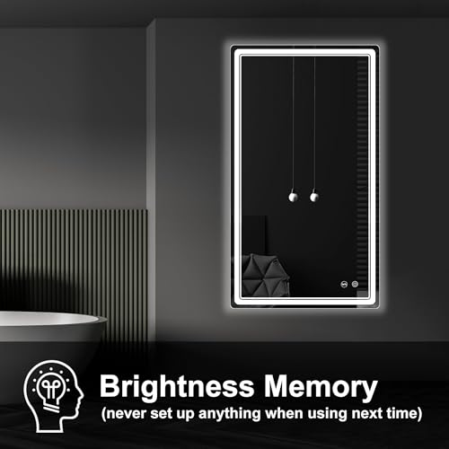 LED Bathroom Mirror with Lights, Anti-Fog, Dimmable, Lighted Bathroom Vanity Mirror for Wall, UL-Certified (27 x 48) - size: 48"L x 27"W