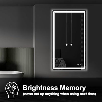 LED Bathroom Mirror with Lights, Anti-Fog, Dimmable, Lighted Bathroom Vanity Mirror for Wall, UL-Certified (27 x 48) - size: 48"L x 27"W