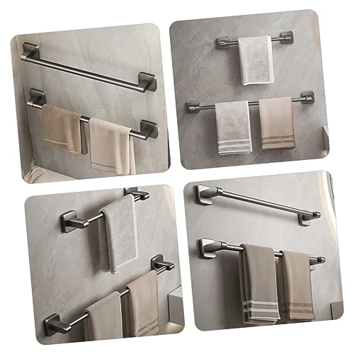 Wall-Mounted Heavy Duty Towel Bar Self-Adhesive Bathroom Rack No Drill Installation for Kitchen Bathroom and Balcony Grey Towel Holder - size: 50X6X6CM