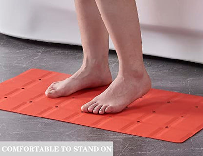 Webos Foldable Non Slip Silicon Bath Mat Bathtub mat Shower mats no Suction Cups for Textured Tub and Reglazed Tub(Foldable-Red, 28-inch x 14-inch) - color: Foldable-red