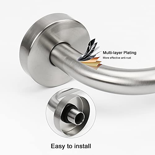 NearMoon S Shaped Shower Head Riser Arm, Shower Extender Arm with Flange, Standard 1/2" Connection- Bathroom Accessory (10 Inch, Brushed Nickel) - color: Brushed Nickel, style: 10 Inch