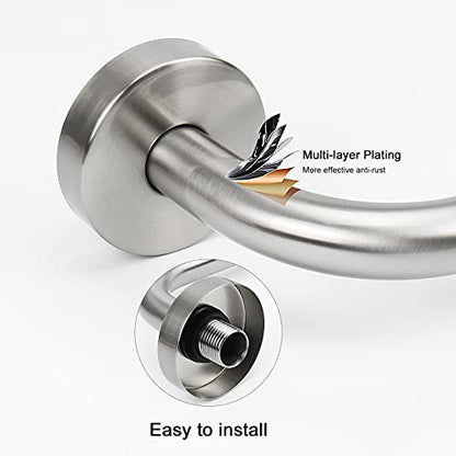 NearMoon S Shaped Shower Head Riser Arm, Shower Extender Arm with Flange, Standard 1/2" Connection- Bathroom Accessory (10 Inch, Brushed Nickel) - color: Brushed Nickel, style: 10 Inch