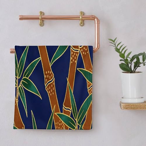 Bamboo Print Bath Towel Large Absorbent Bathroom Towel Reusable Soft Feel Fingertip Towels Lightweight Quick Dry Gym Towels Fashion Washcloths for Travel Camp Pool