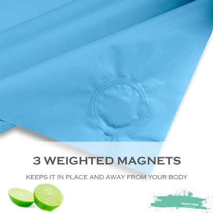 Baby Blue Plastic Shower Curtain Or Liner, 72x72 Inch Lightweight Cream Blue Plastic Bathroom Shower Showroom Inner Curtain with Rustproof Metal Grommet Holes and Weighted Magnets - color: D04-sky Blue, size: 72"W x 72"L (Pack of 1)