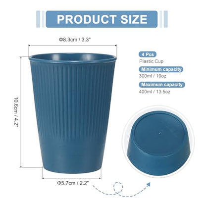 uxcell 4 Pcs Simple Toothbrush Cup, 3.3 x 3.3 x 4.2 Dishwasher Safe Bathroom Tumbler Reusable Plastic Cup Set for Storing Toothpaste Combs, Dark Blue - color: Dark Blue