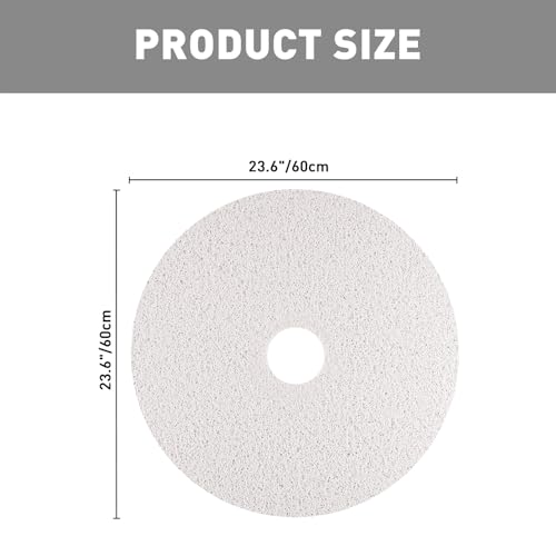 Shower Mat Non Slip: 24 Inch Diameter Large Round Shower Mats with Drain Hole in Middle - Soft Loofah Great Drainage Shower Stall Matt for Inside Shower - color: White, size: 24" (Round)