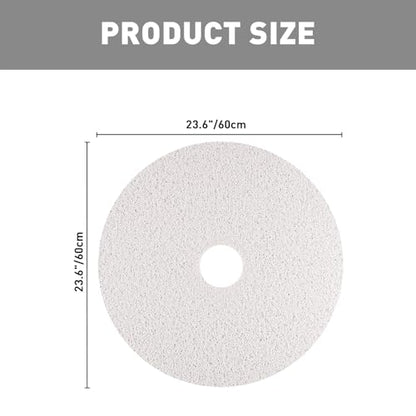 Shower Mat Non Slip: 24 Inch Diameter Large Round Shower Mats with Drain Hole in Middle - Soft Loofah Great Drainage Shower Stall Matt for Inside Shower - color: White, size: 24" (Round)