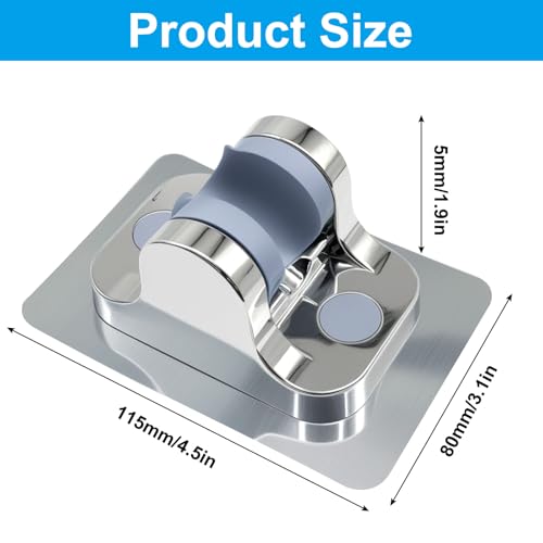 2 Pack Strong Adhesive Shower Waterproof Handheld Shower Holder Adjustable No Drilling Wall Mount Bracket, No Drilling Holder for RV Bathroom (Silver) - style: Silver